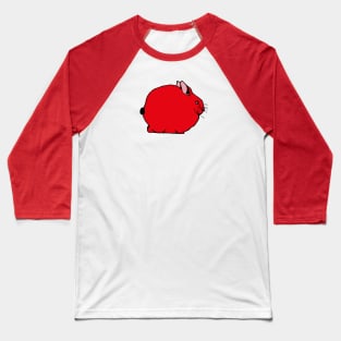 Big Fat Red Rabbit Green Meadow Pop Art Baseball T-Shirt